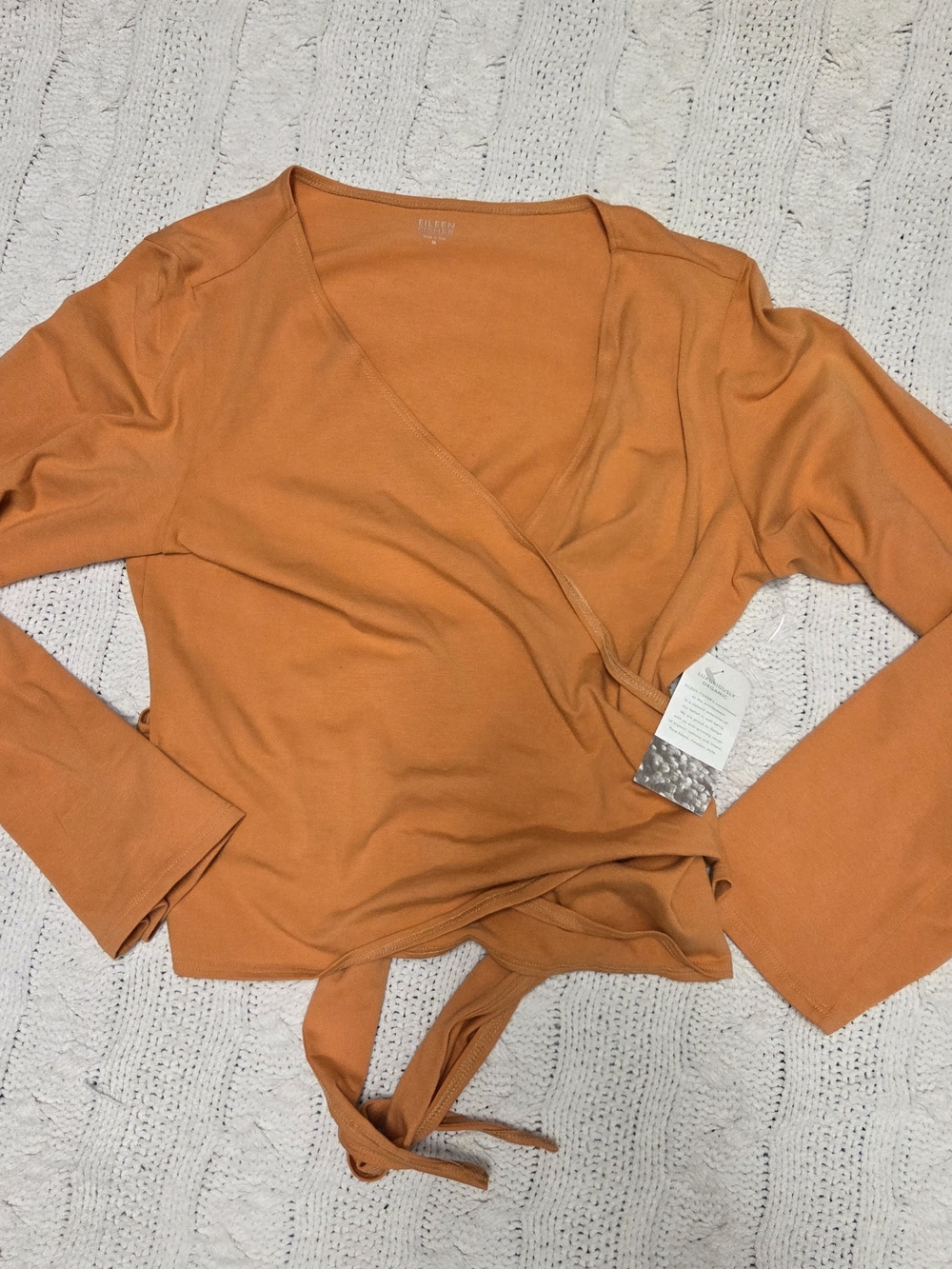 Eileen Fisher Wrap Crop Top in Burnt Orange